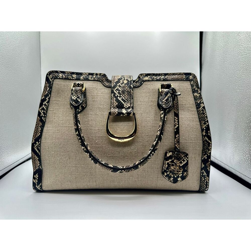 Beautiful Animal Print & Beige Ralph Lauren Handbag